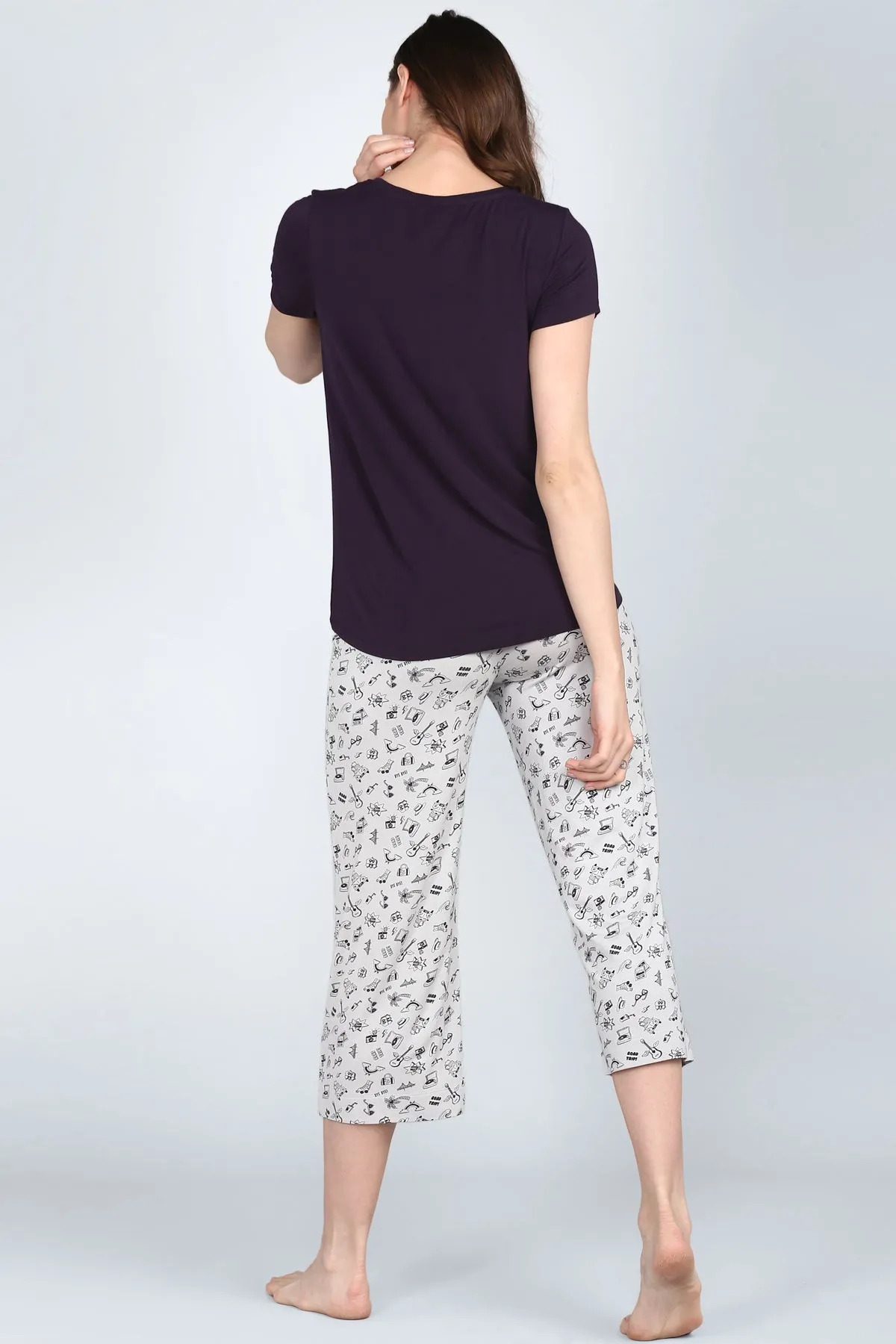 Love Sleep Blue Capri Set