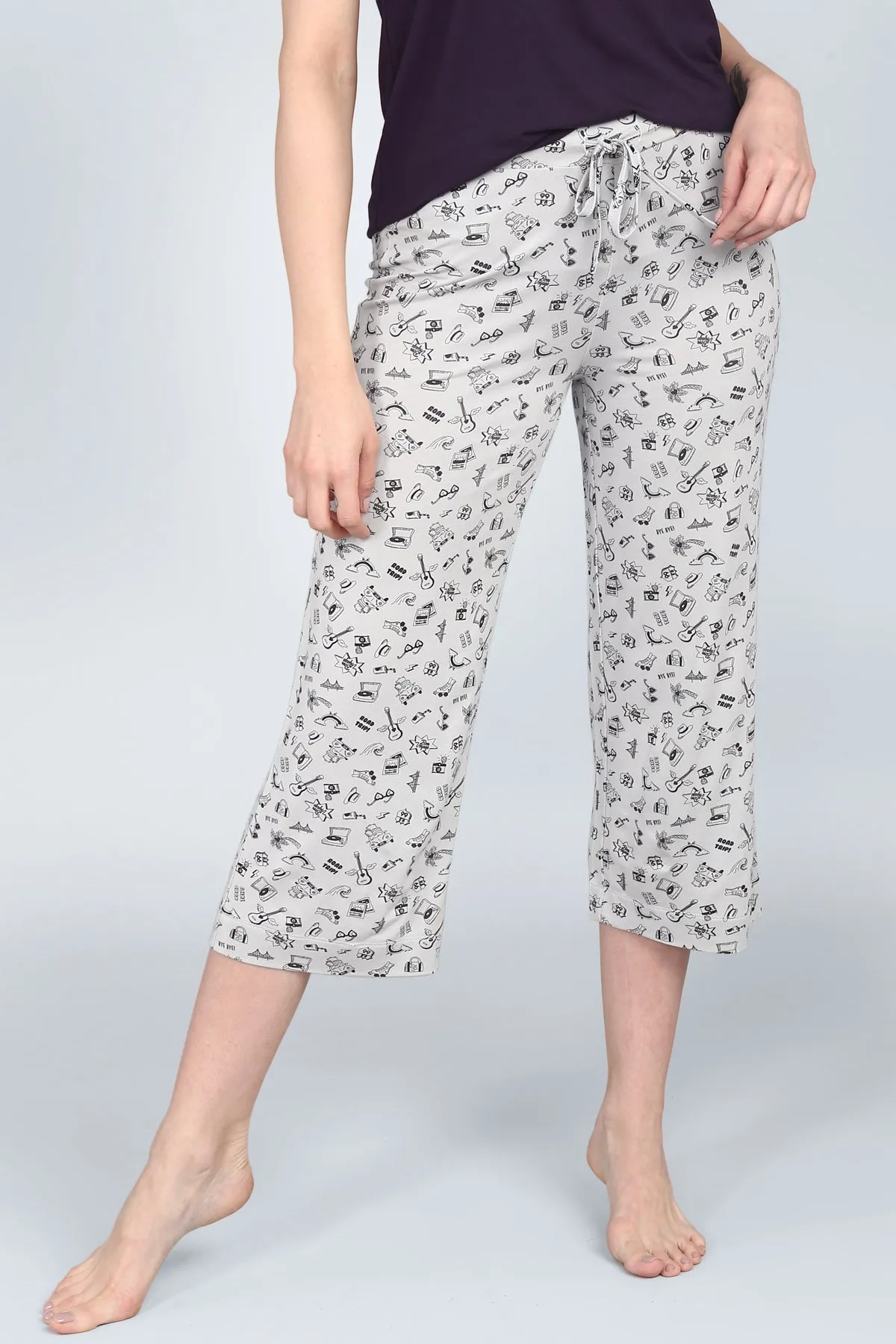 Love Sleep Blue Capri Set