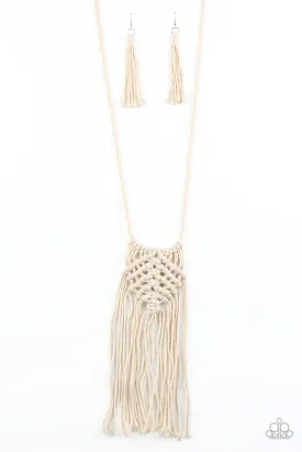 Macrame Mantra - White - Paparazzi Accessories