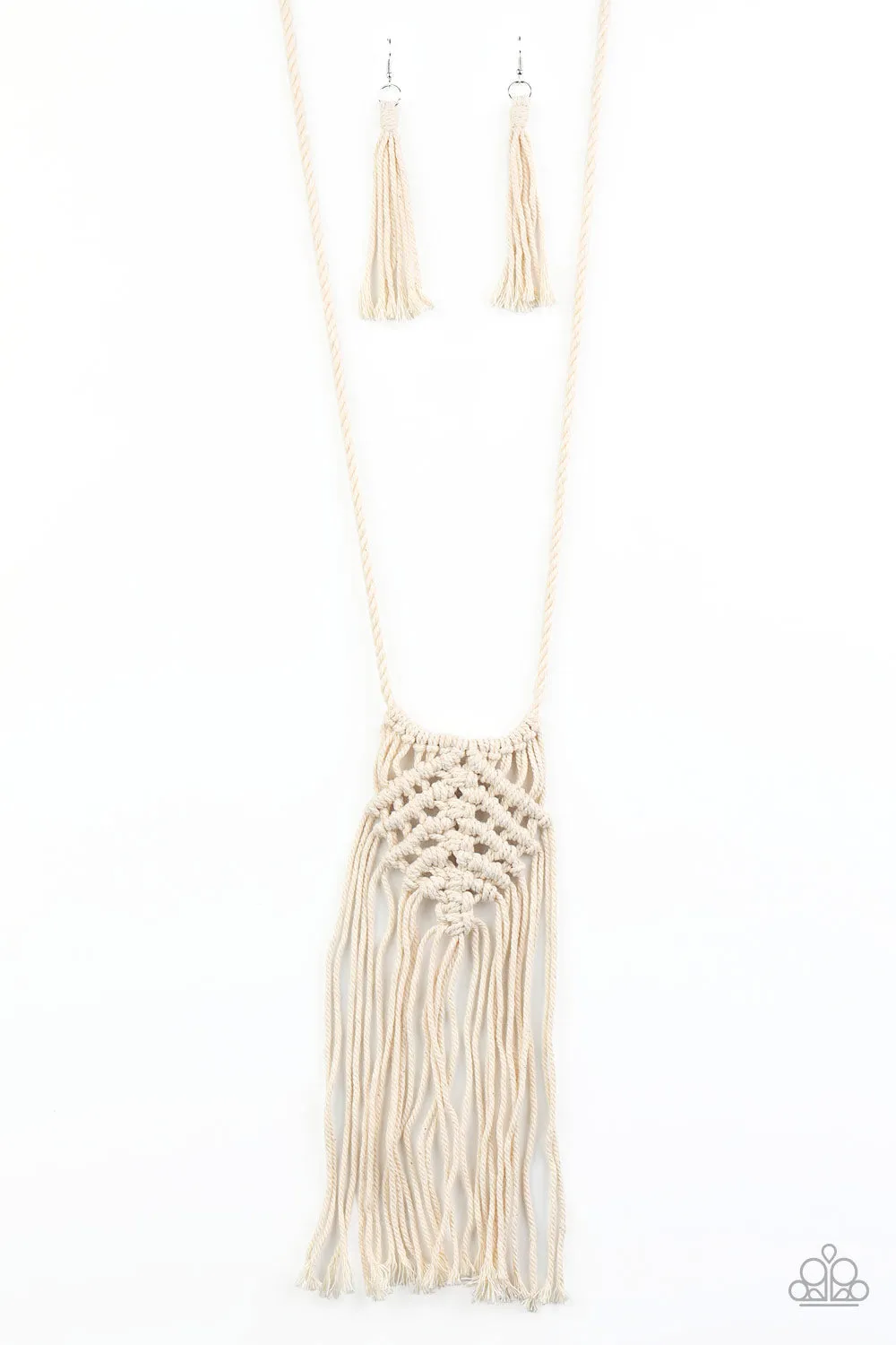 Macrame Mantra - White - Paparazzi Accessories