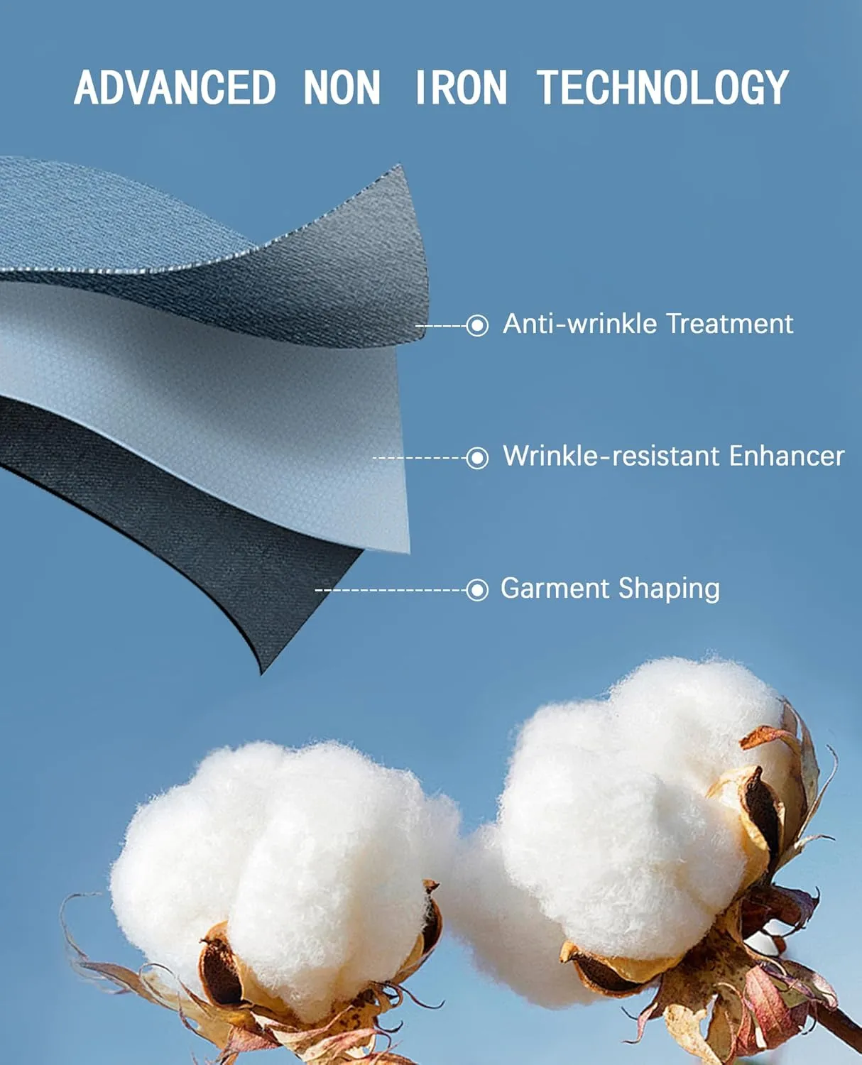 Mens Dress Shirts Wrinkle Free Dress Shirts for Men Long Sleeve Button Down Shirts Banded Collar Shirts