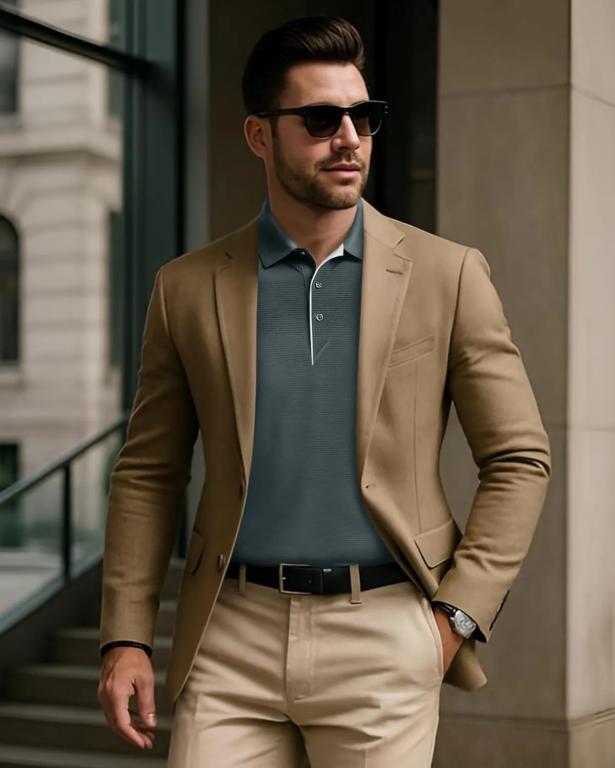 NY Threads Men's Golf Polo Shirt Moisture Wicking Quick Dry Performance Short Sleeves Polo Shirts for Men