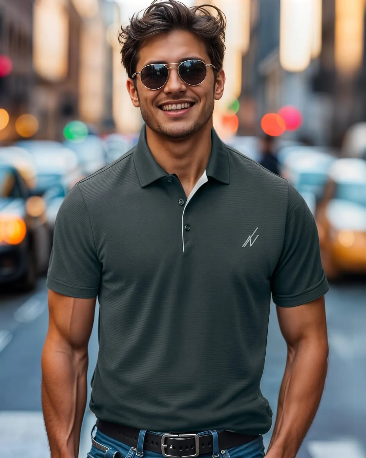 NY Threads Men's Golf Polo Shirt Moisture Wicking Quick Dry Performance Short Sleeves Polo Shirts for Men