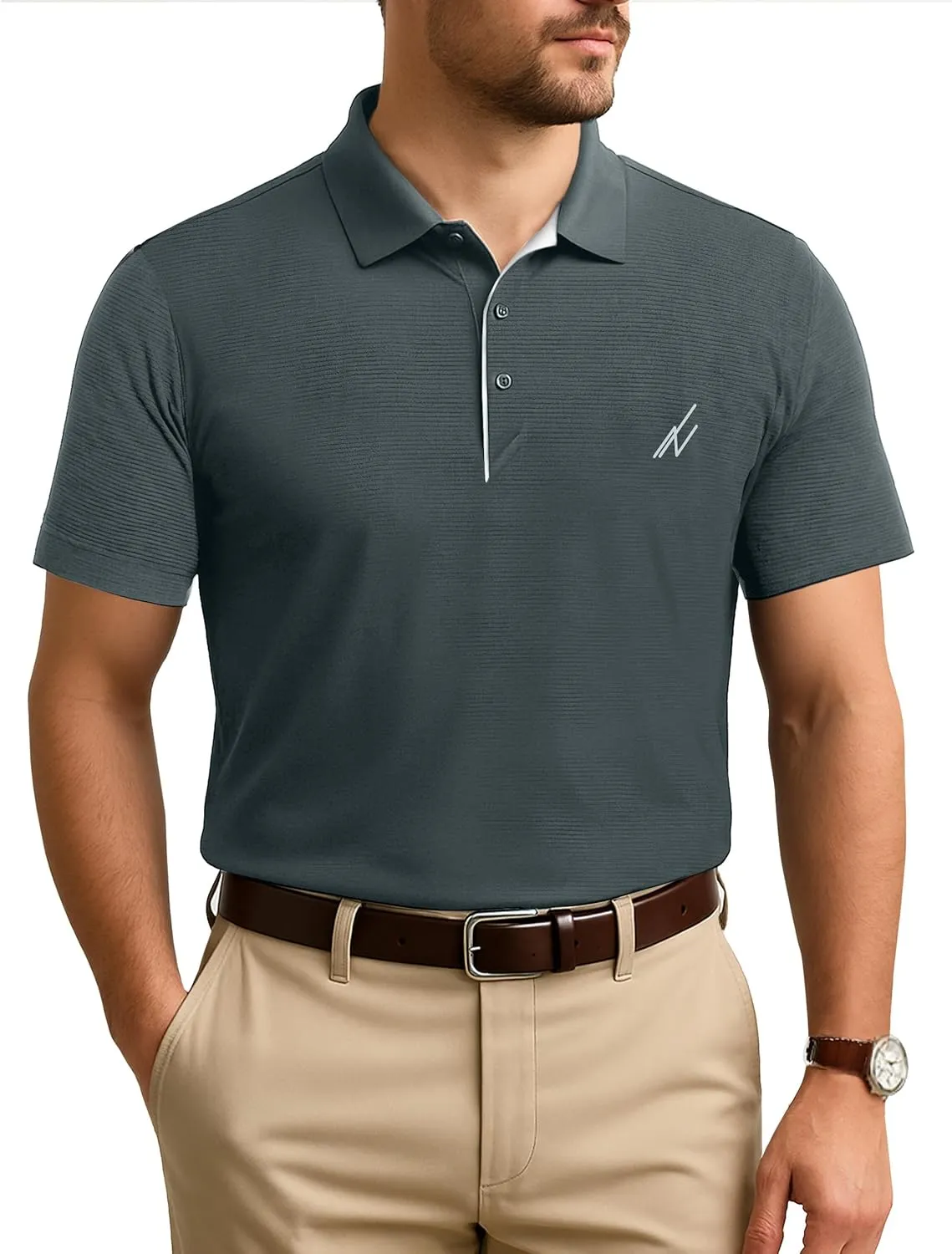 NY Threads Men's Golf Polo Shirt Moisture Wicking Quick Dry Performance Short Sleeves Polo Shirts for Men