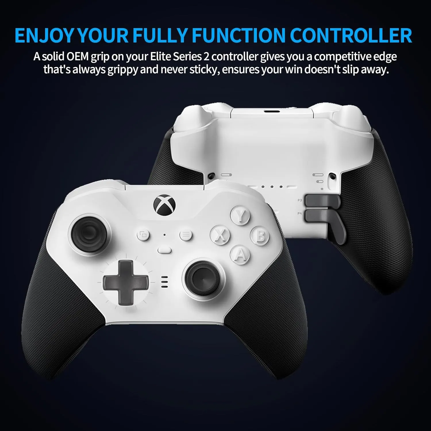 OEM Front Back Housing Shell Faceplate Grip Cover Replacement Repair Parts Accessories Kit for Xbox Elite Series 2 Controller