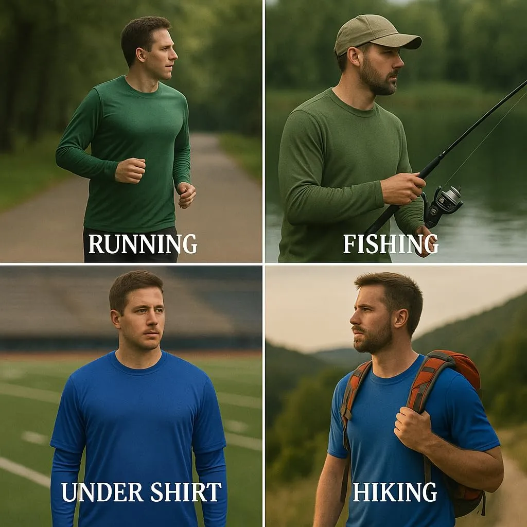 Opna Men's Long Sleeve Moisture Wicking Athletic Shirts