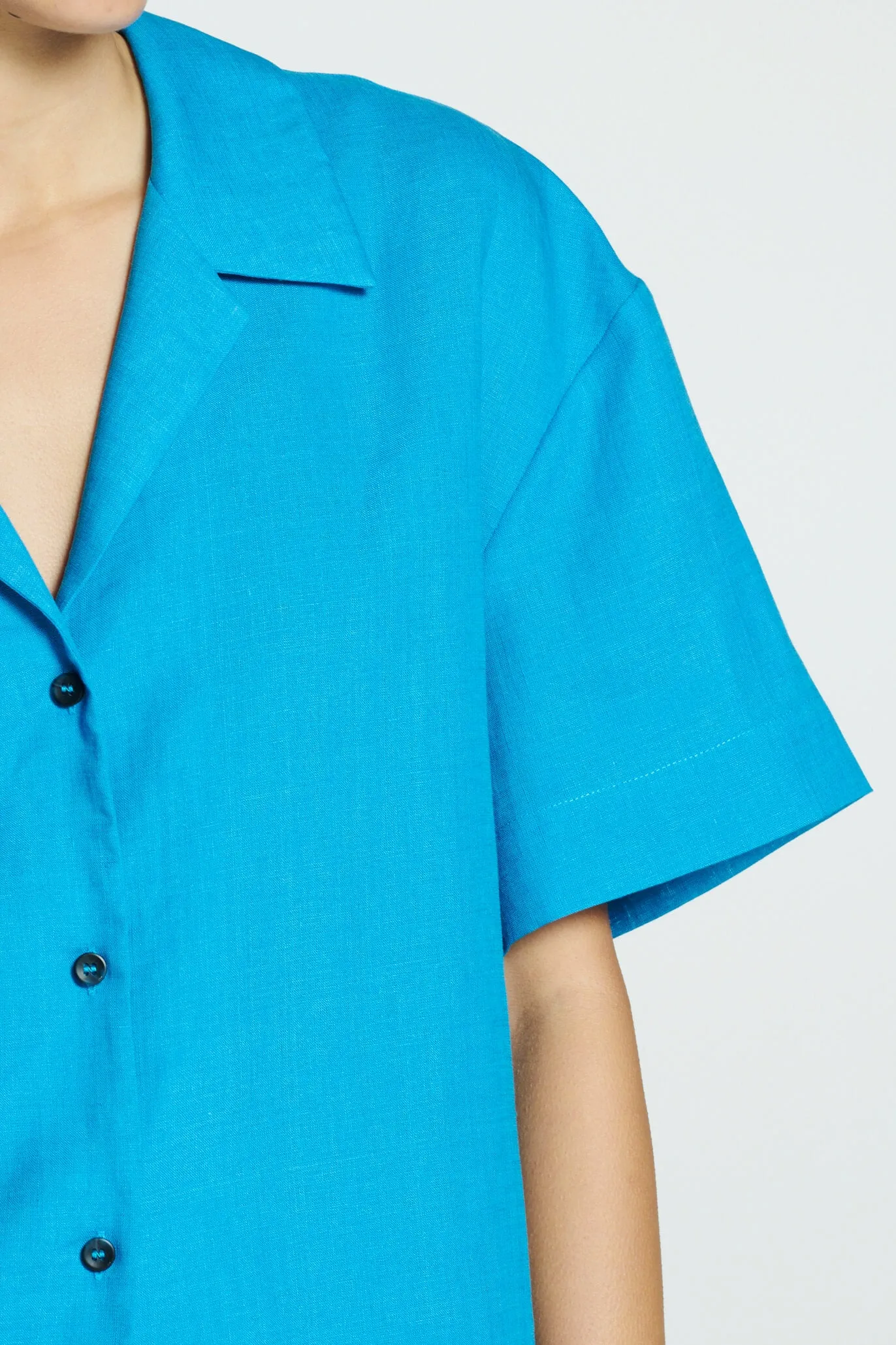 Prague Shirt Capri Blue Linen
