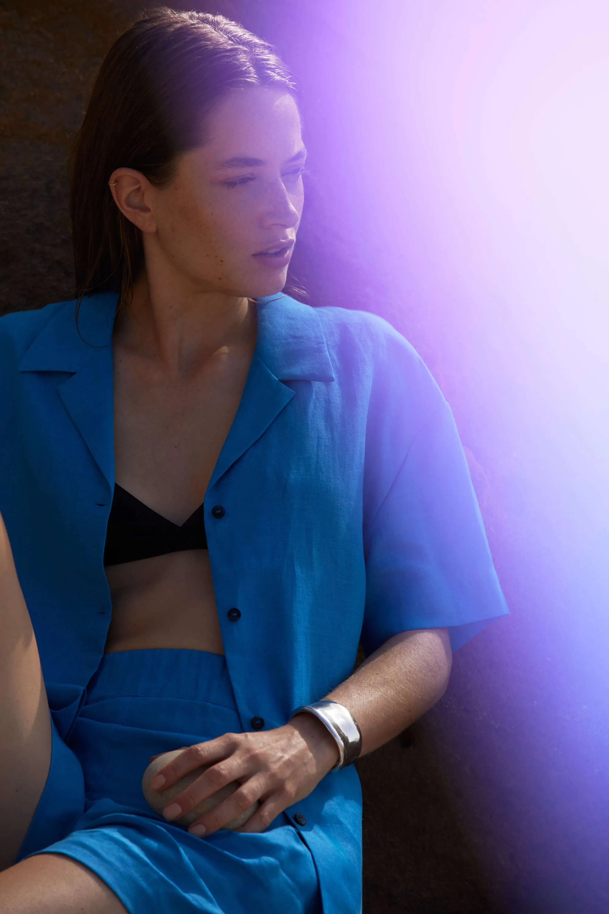Prague Shirt Capri Blue Linen