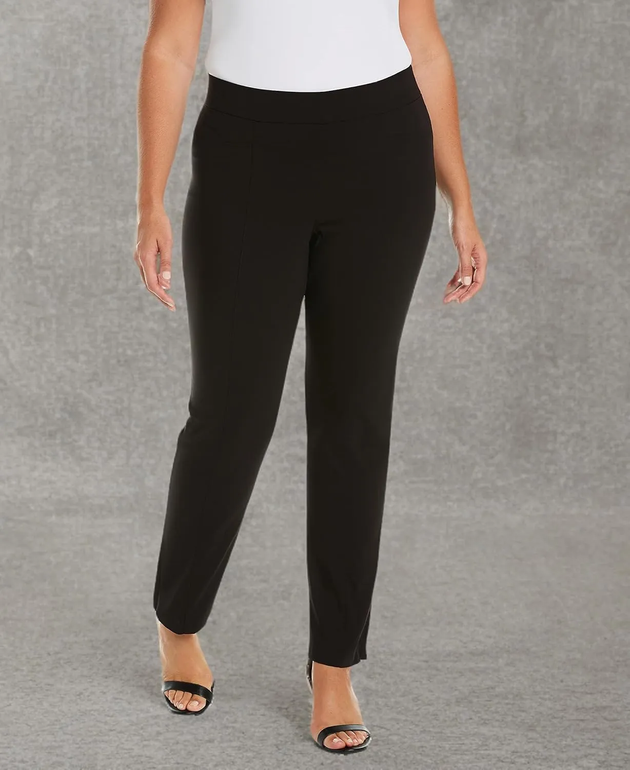 Rafaella Women's Plus Size Dress Pants with Pull-On Waistband, Supreme Stretch, 31" Inseam, Flat Front, Comfort Fit