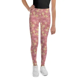 Rosy Floral Youth Leggings