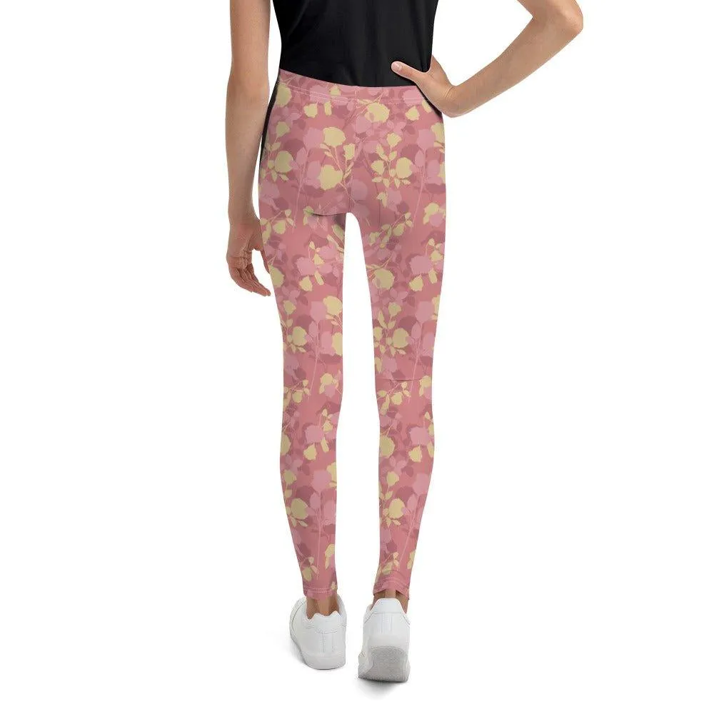 Rosy Floral Youth Leggings