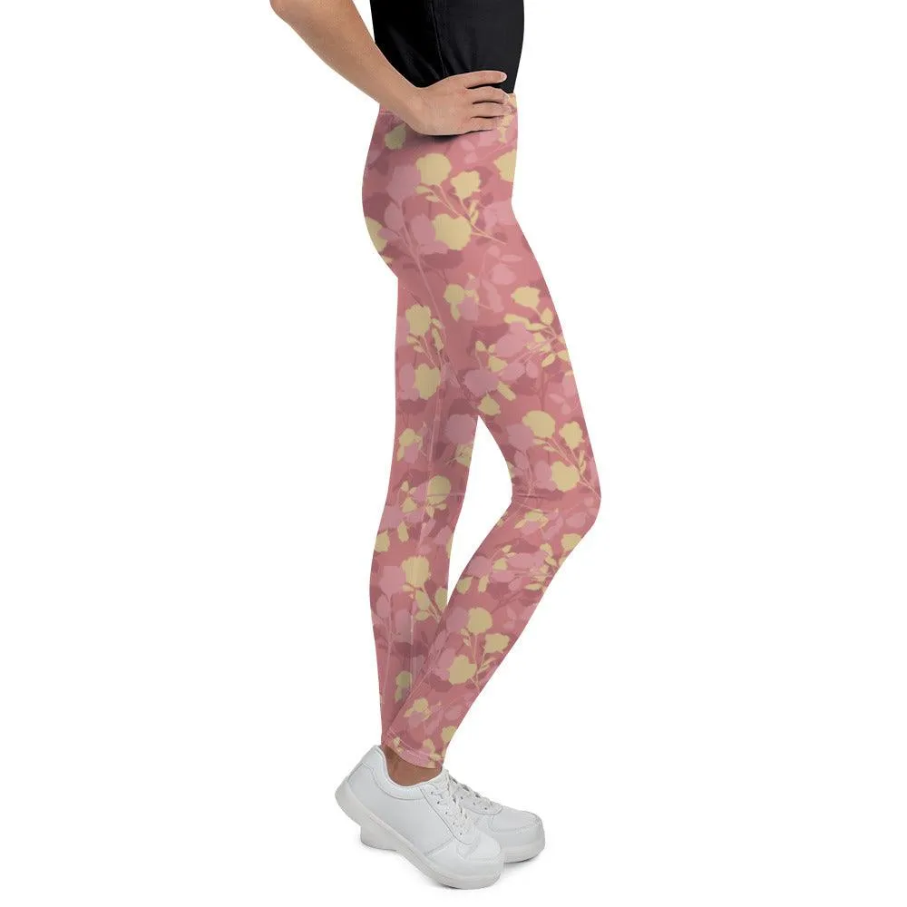 Rosy Floral Youth Leggings