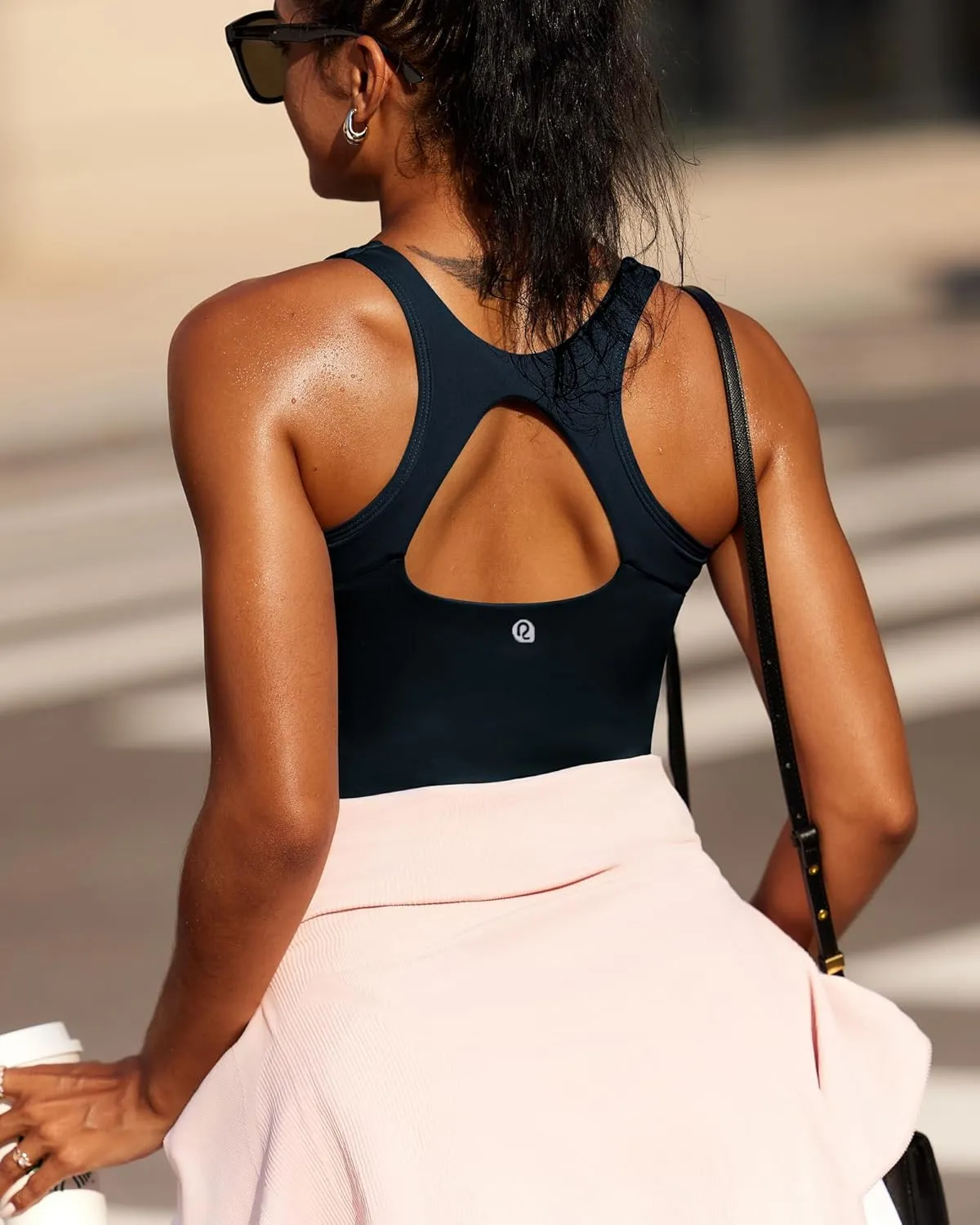 RUNNING GIRL Workout Tank Tops with Built in Bras for Women,Compression Shirt Strappy Back Athletic Yoga Tops