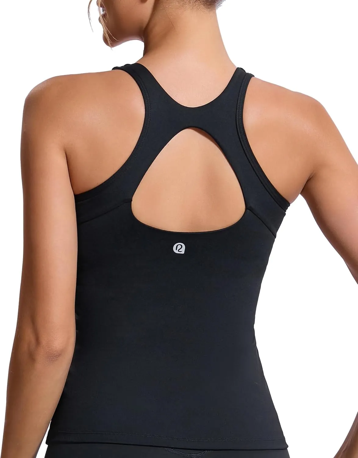 RUNNING GIRL Workout Tank Tops with Built in Bras for Women,Compression Shirt Strappy Back Athletic Yoga Tops