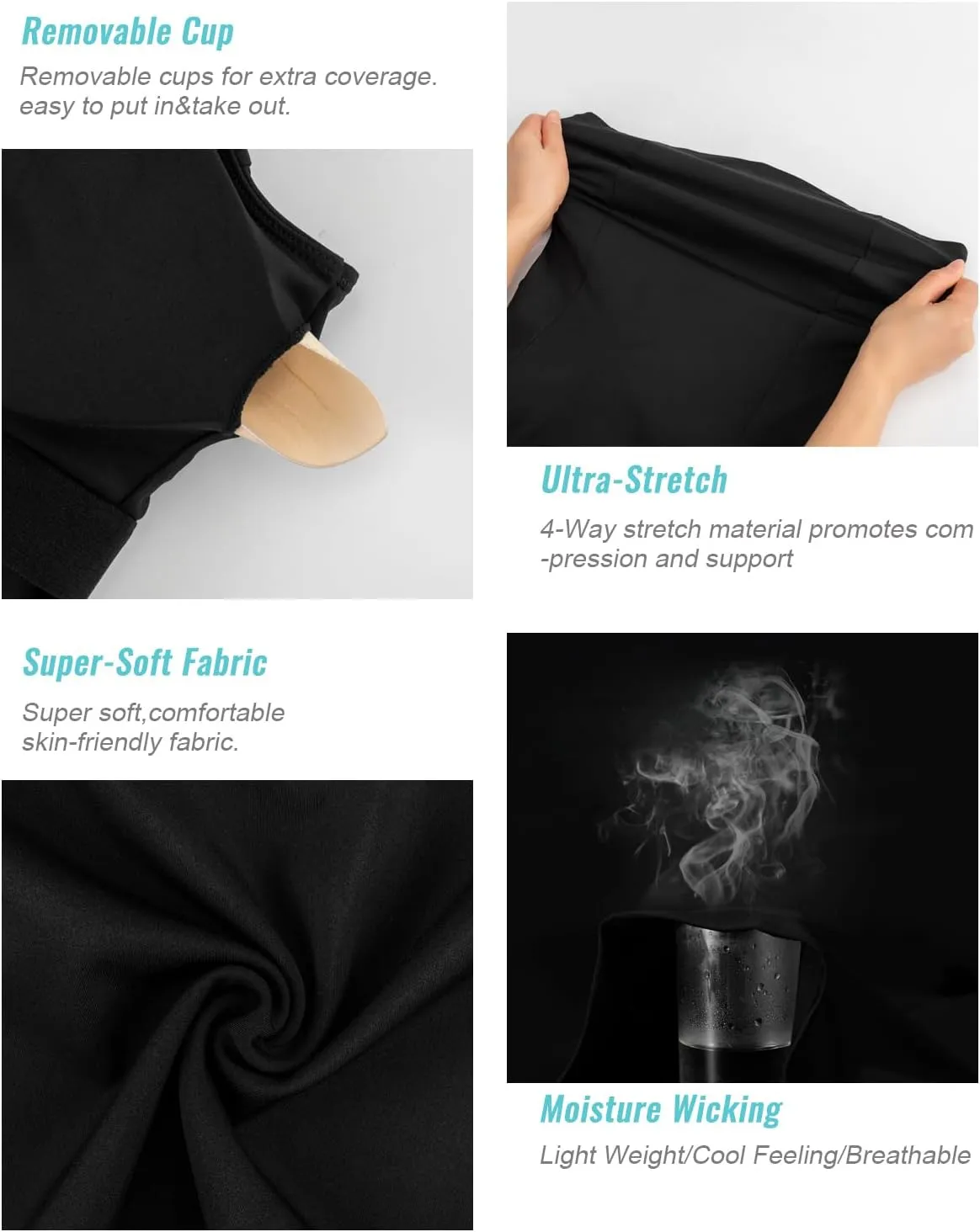 RUNNING GIRL Workout Tank Tops with Built in Bras for Women,Compression Shirt Strappy Back Athletic Yoga Tops