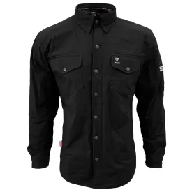 SALE Protective Canvas Jacket for Men - Black Solid with Pads