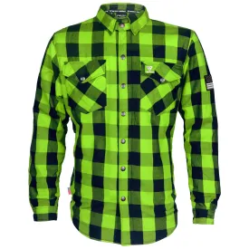 SALE Protective Flannel Shirt - Green Checkered with Pads