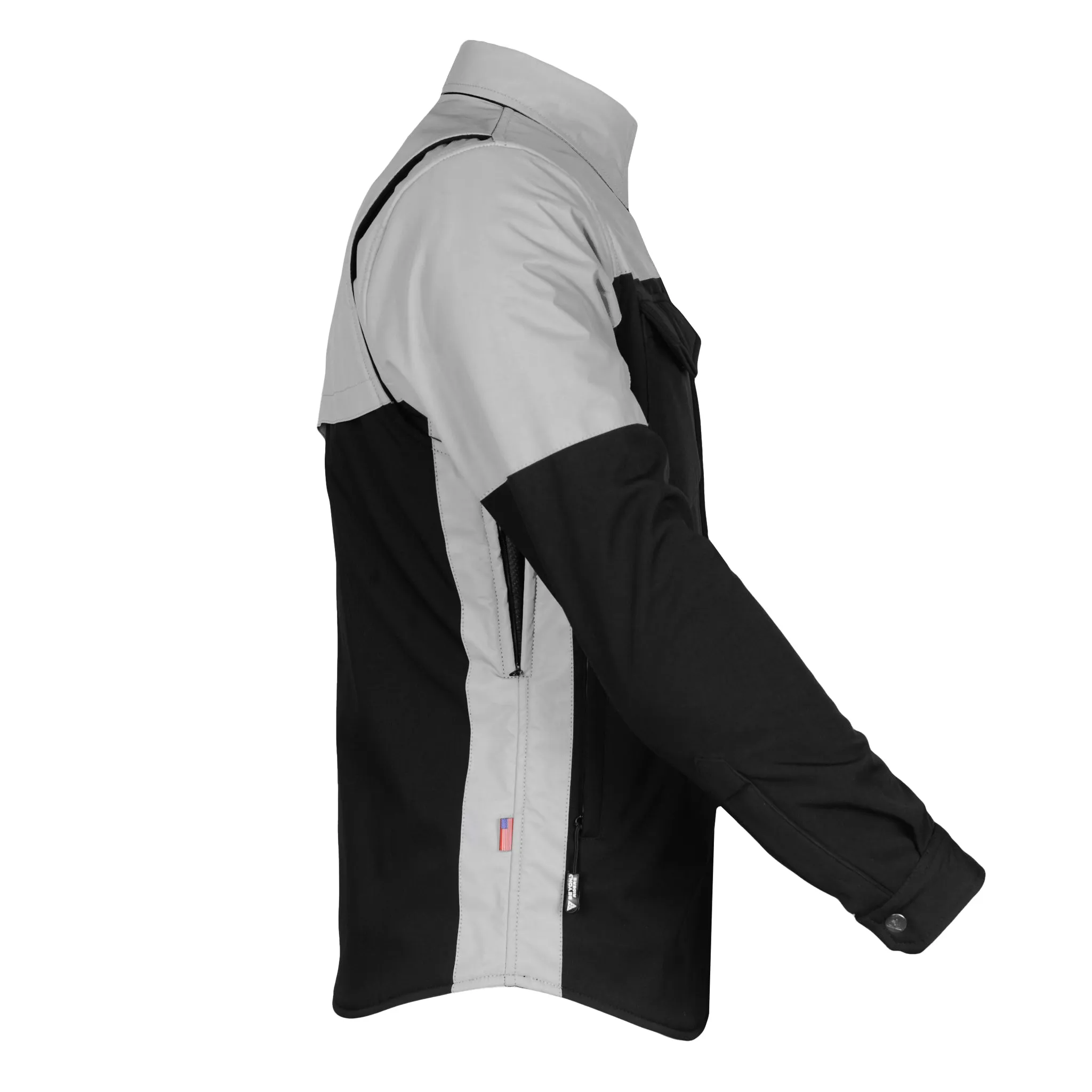 SALE SoftShell Reflective "Alloy Ecplise" Winter Jacket for Men - Black and Silver with Pads