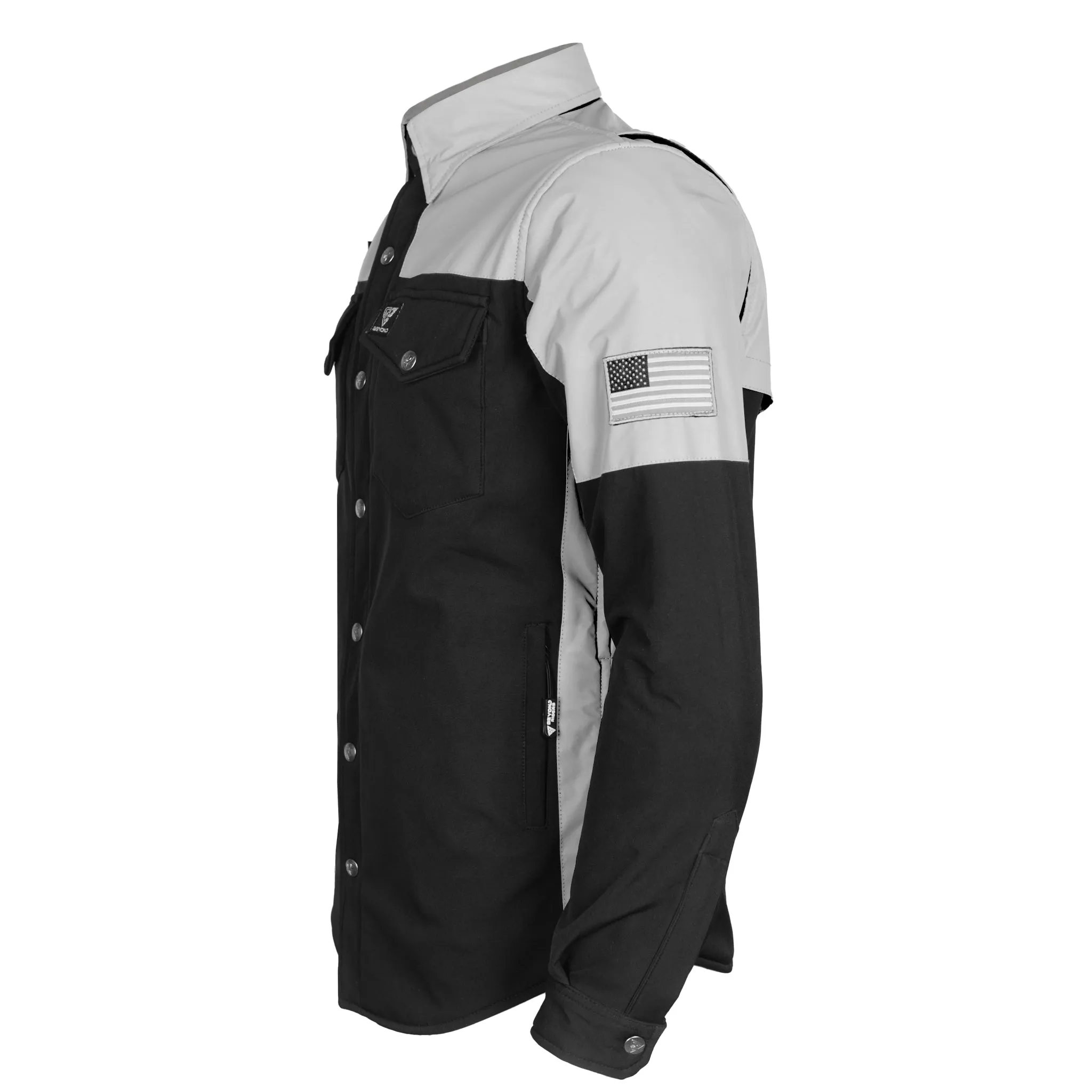 SALE SoftShell Reflective "Alloy Ecplise" Winter Jacket for Men - Black and Silver with Pads