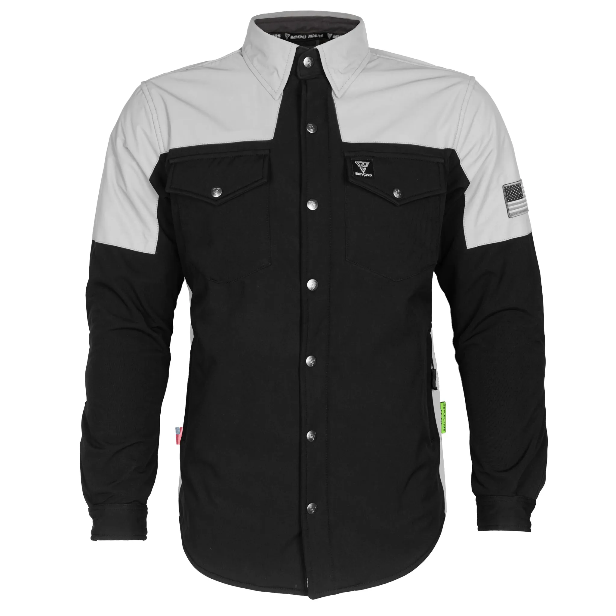 SALE SoftShell Reflective "Alloy Ecplise" Winter Jacket for Men - Black and Silver with Pads