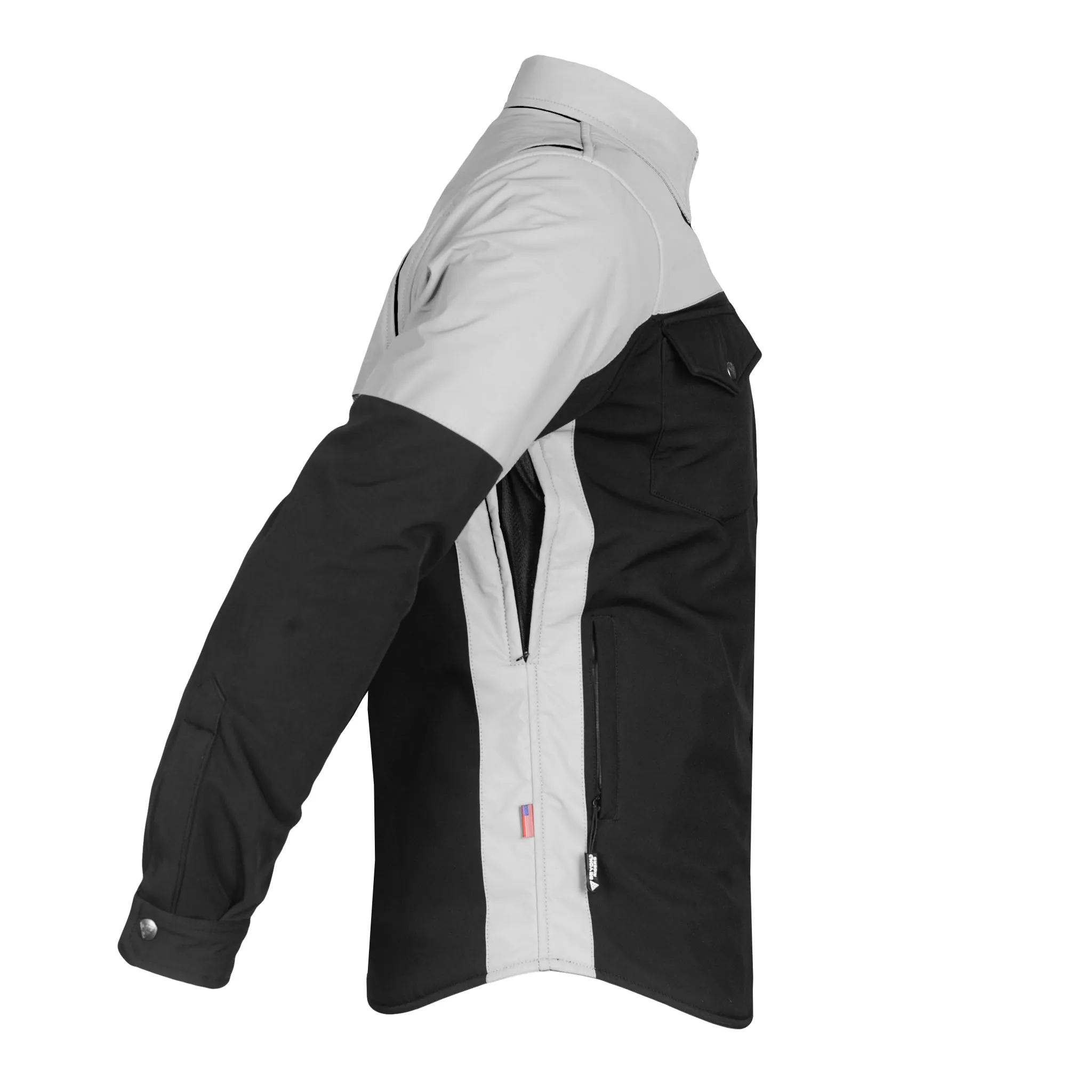 SALE SoftShell Reflective "Alloy Ecplise" Winter Jacket for Men - Black and Silver with Pads