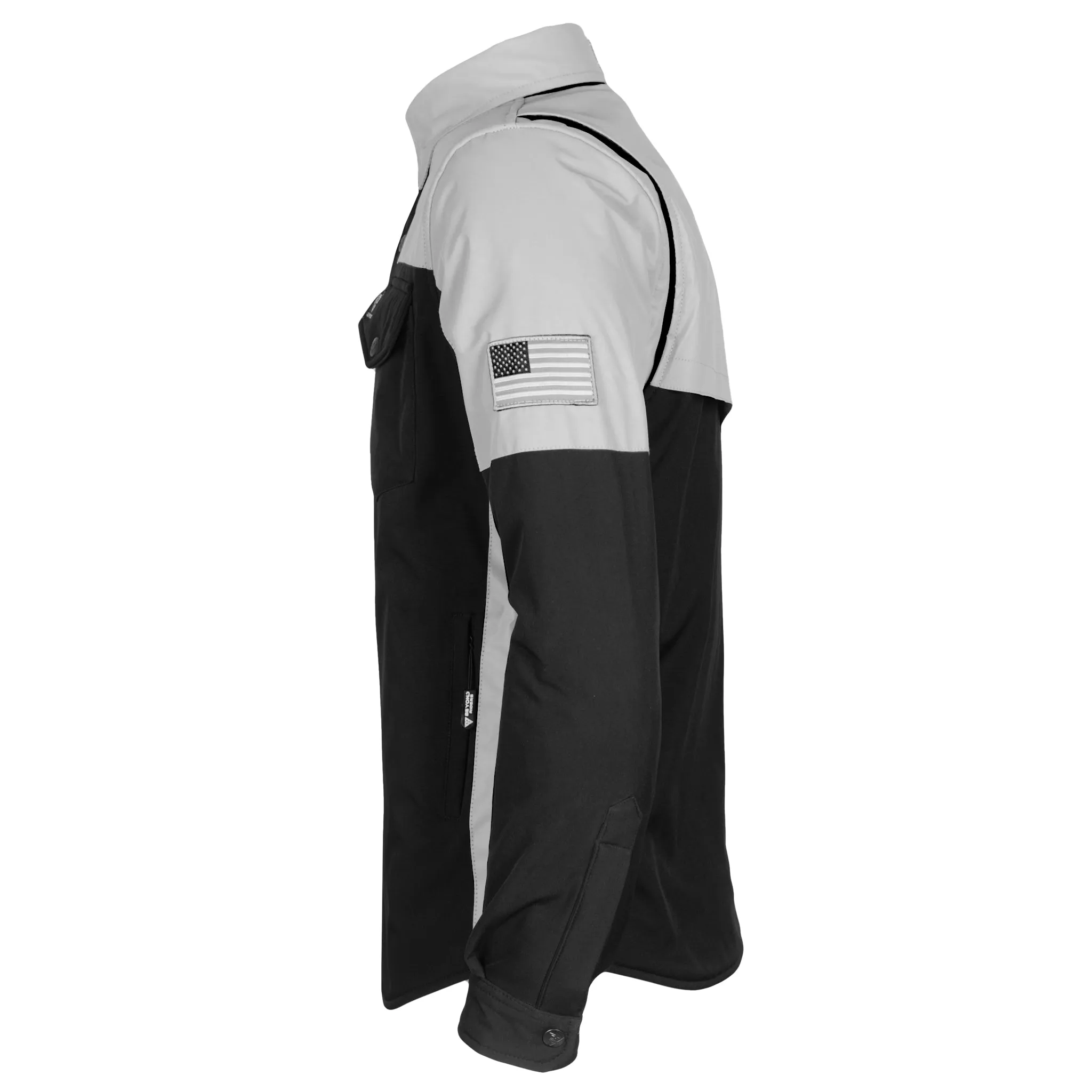 SALE SoftShell Reflective "Alloy Ecplise" Winter Jacket for Men - Black and Silver with Pads