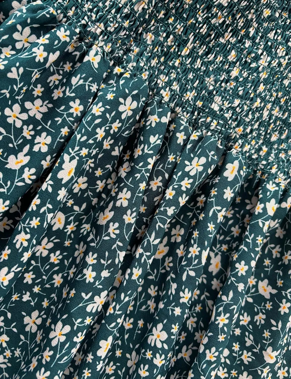 Spring Long Puff Sleeve Maternity Dress Floral Ruffle Hem Mermaid Baby Shower/Photoshoot Dress