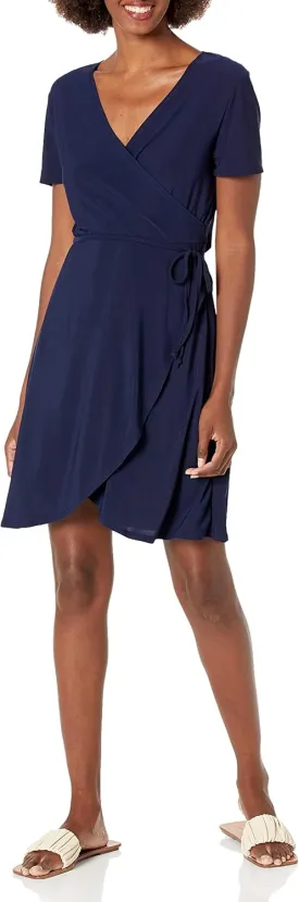 Star Vixen Women's Petite Short Sleeve Ballerina Wrap Dress