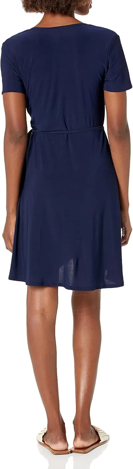 Star Vixen Women's Petite Short Sleeve Ballerina Wrap Dress