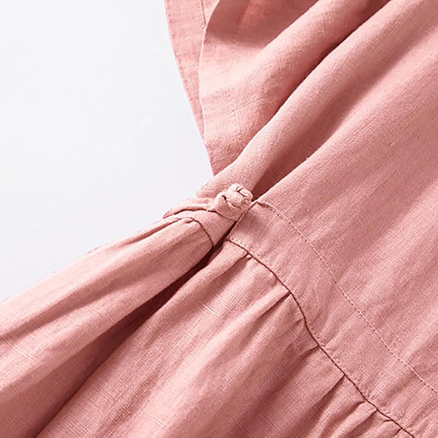 Summer Linen Dresses for Women 2025 Short Sleeve Button Shirt Dress Lapel Vneck Casual Beach Vacation Maxi Dresses