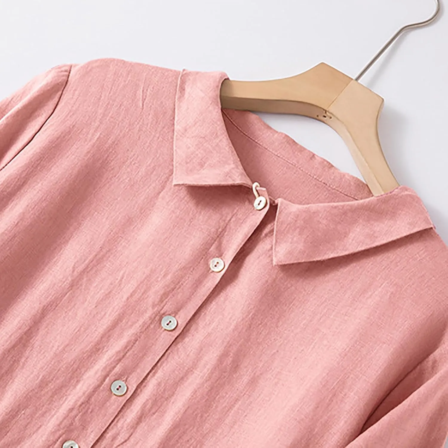 Summer Linen Dresses for Women 2025 Short Sleeve Button Shirt Dress Lapel Vneck Casual Beach Vacation Maxi Dresses