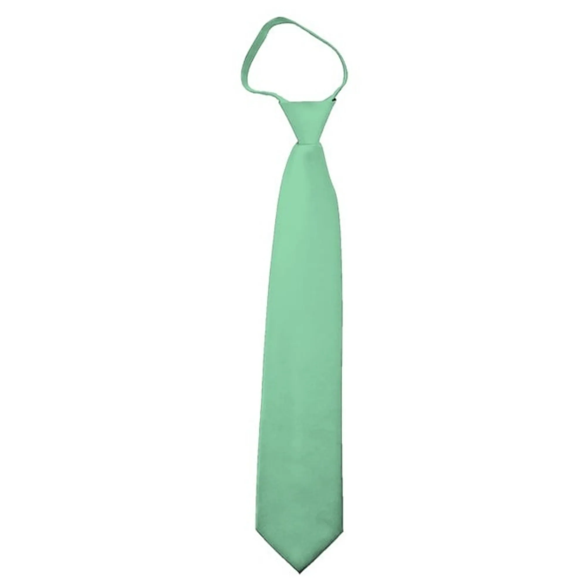 TheDapperTie Men's Solid Color Zipper Neckties 17 Inch Or 20 Inch