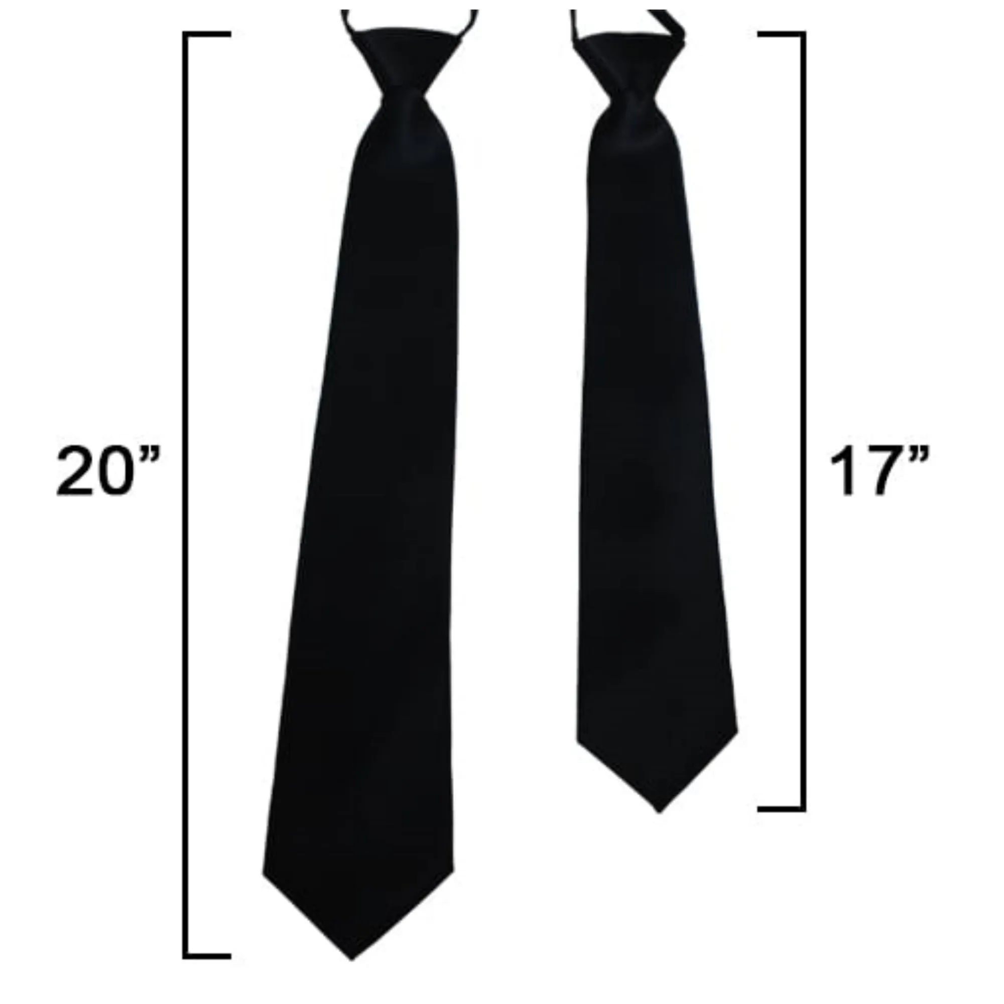 TheDapperTie Men's Solid Color Zipper Neckties 17 Inch Or 20 Inch
