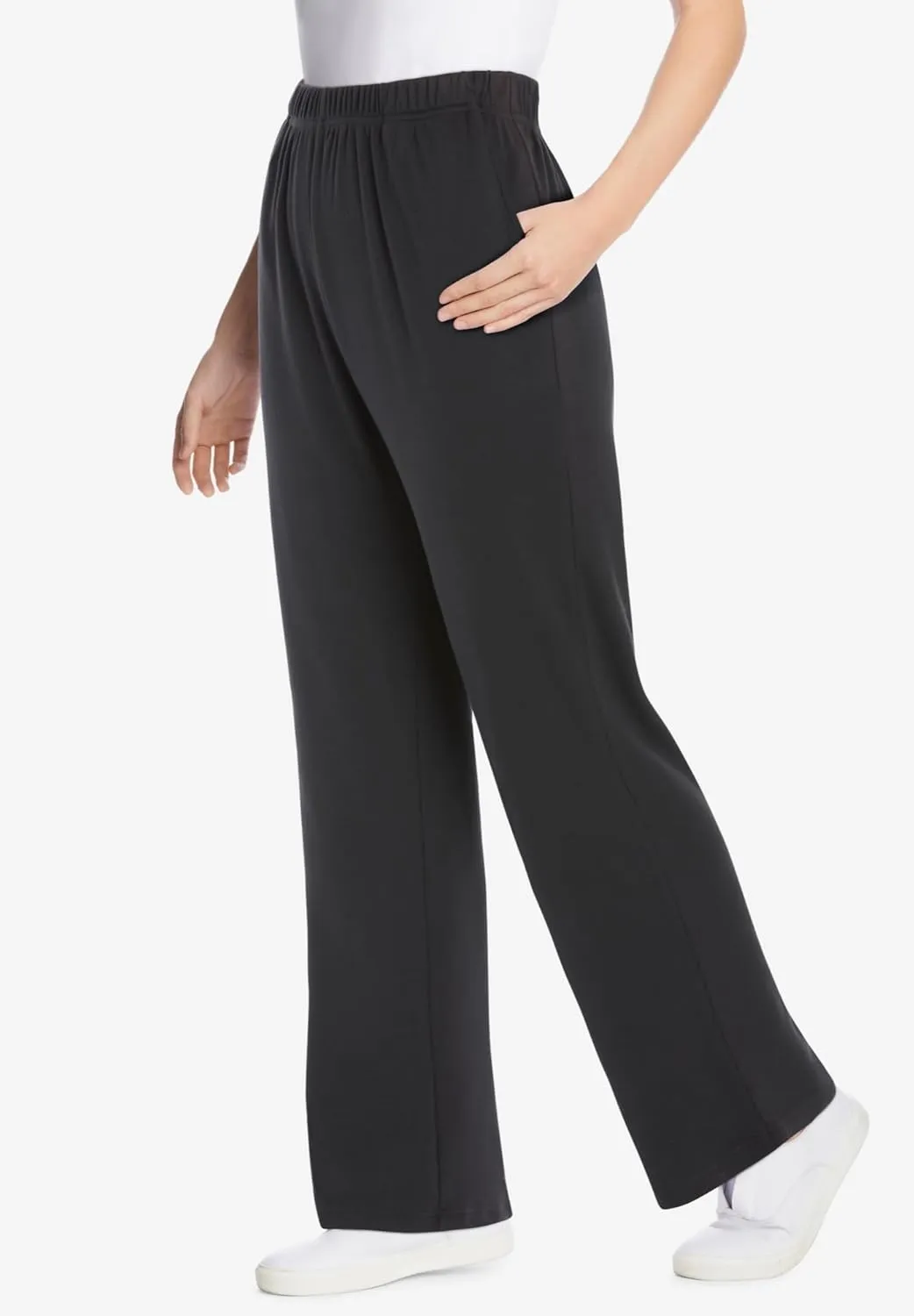 Woman Within Plus Size 7-Day Knit Wide-Leg Pant