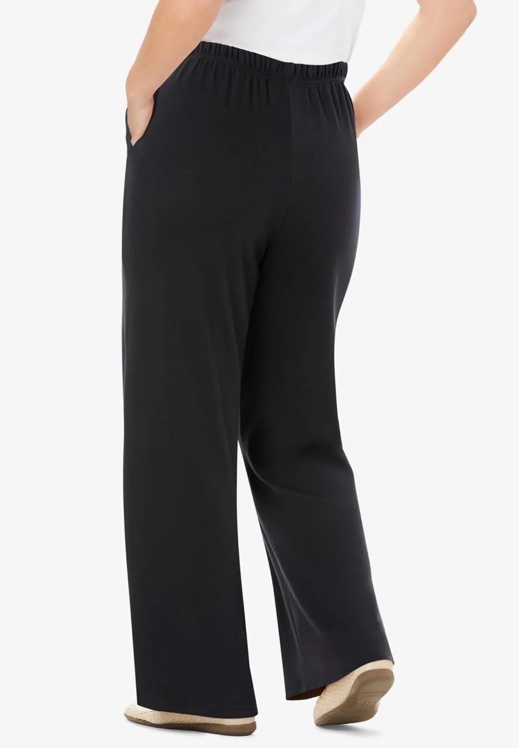Woman Within Plus Size 7-Day Knit Wide-Leg Pant