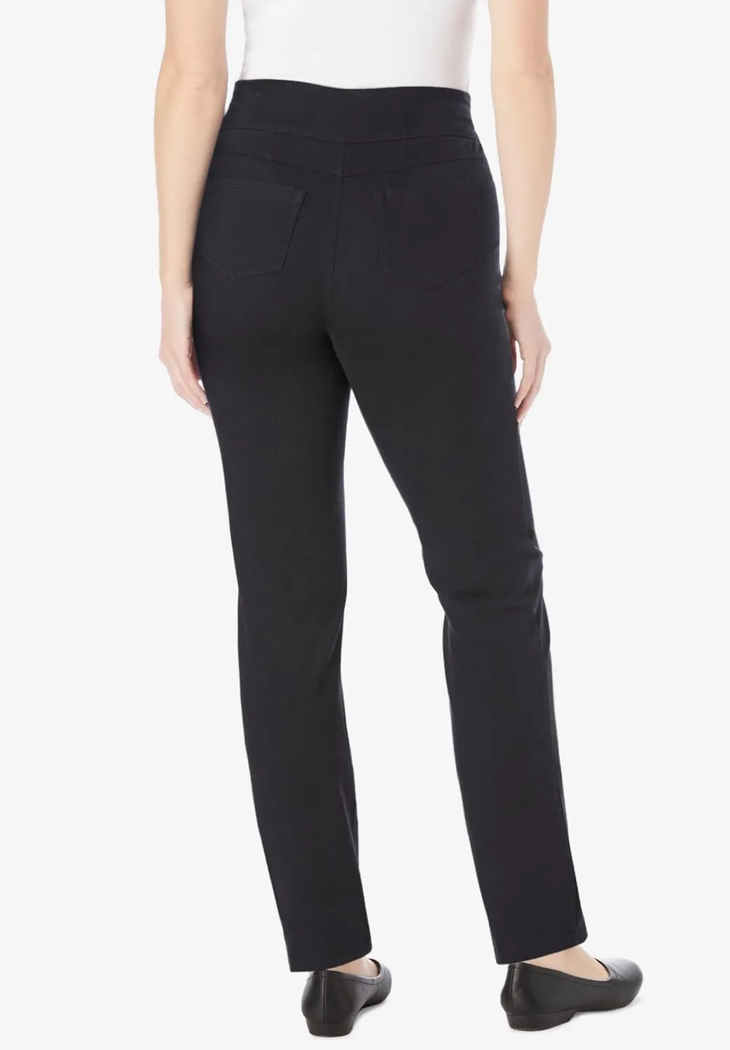 Woman Within Plus Size Flex-Fit Pull-On Straight-Leg Denim Jean