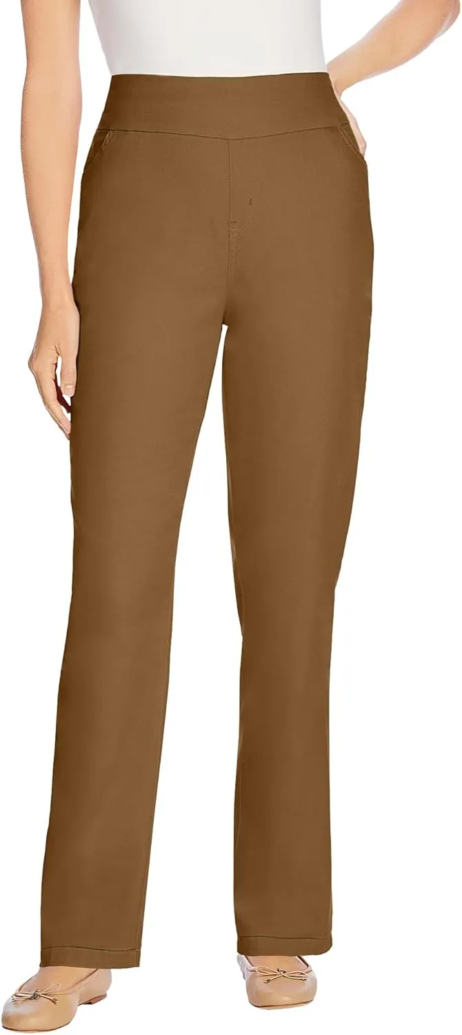 Woman Within Plus Size Flex-Fit Pull-On Straight-Leg Denim Jean