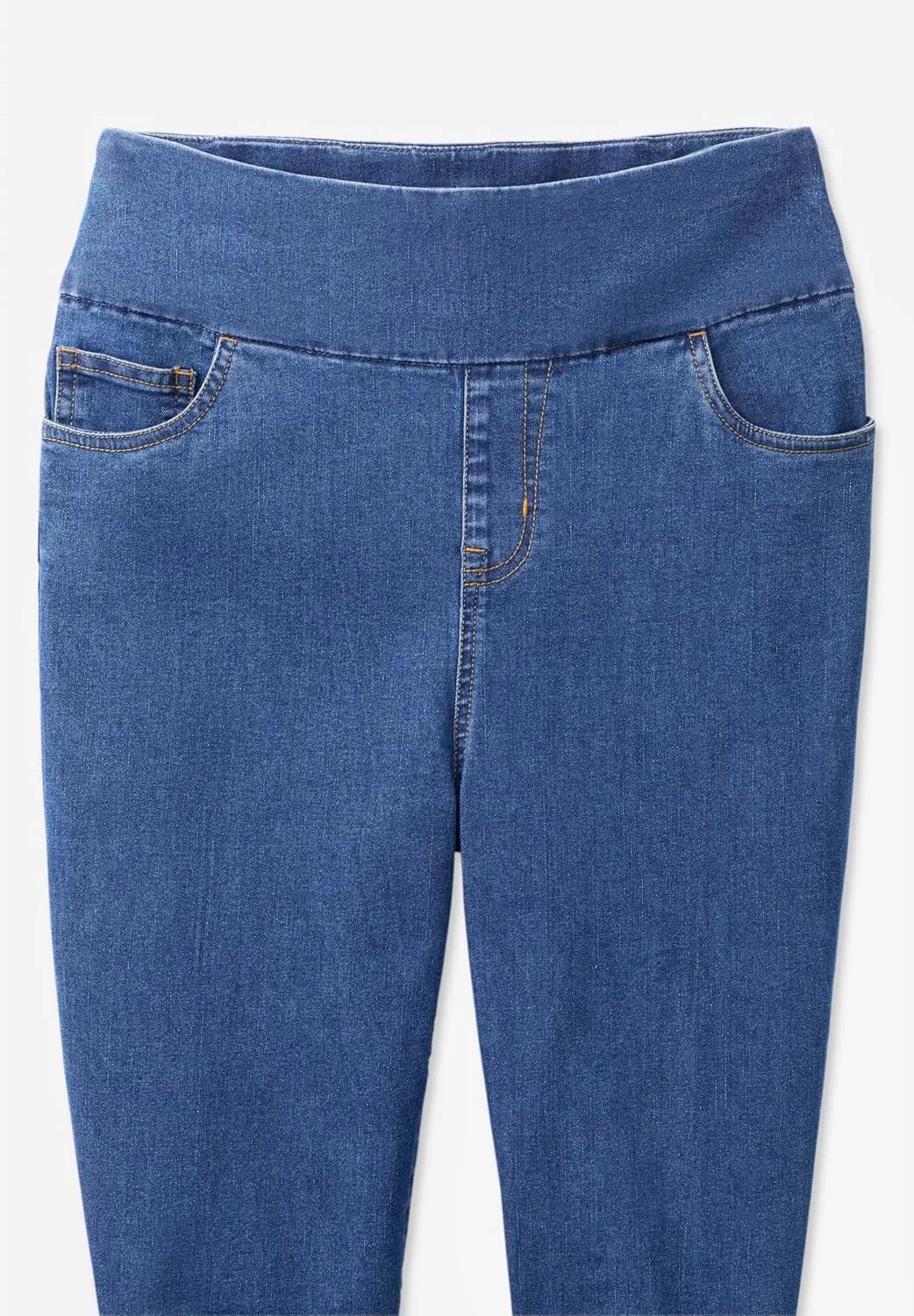 Woman Within Plus Size Flex-Fit Pull-On Straight-Leg Denim Jean