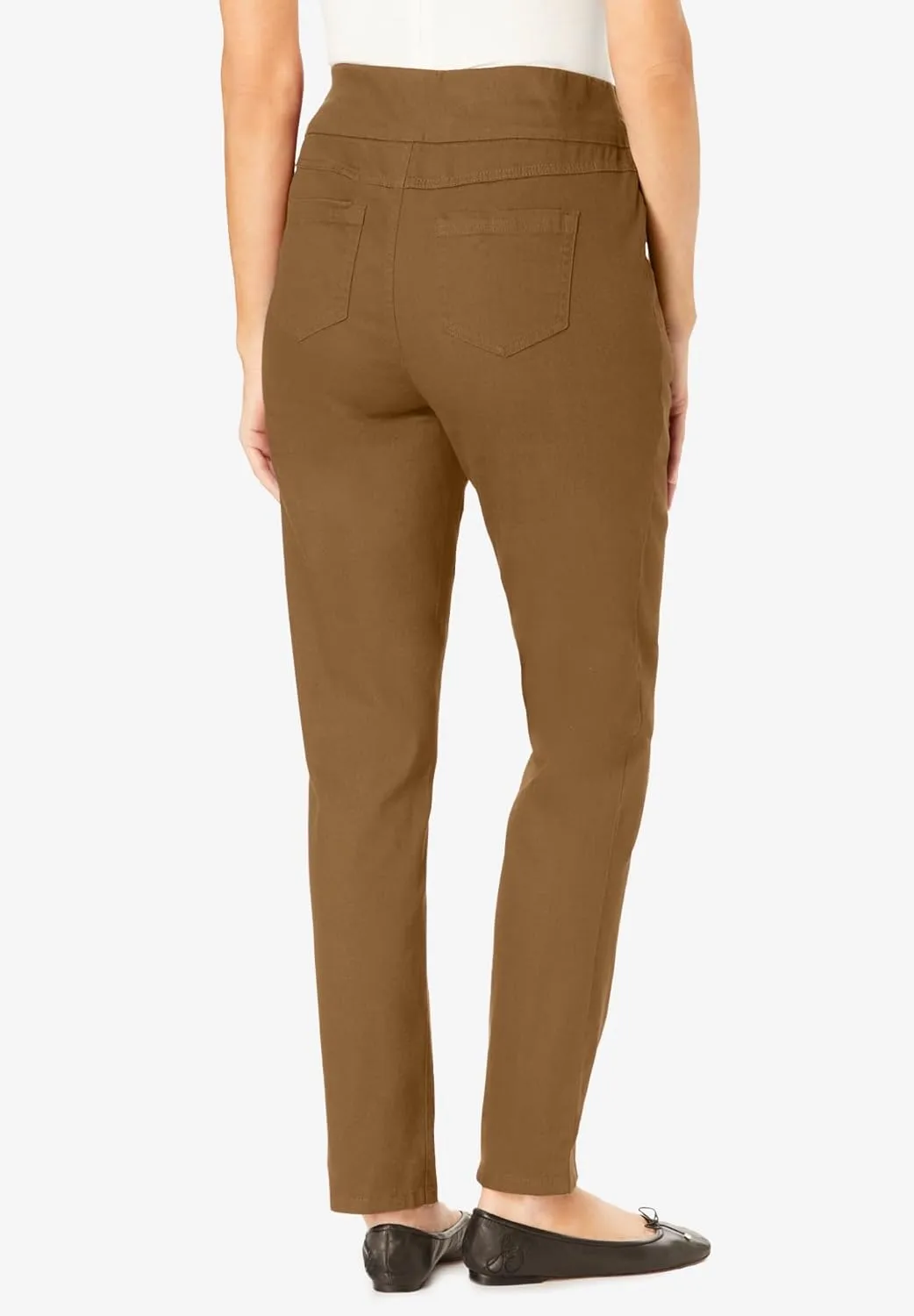 Woman Within Plus Size Flex-Fit Pull-On Straight-Leg Denim Jean