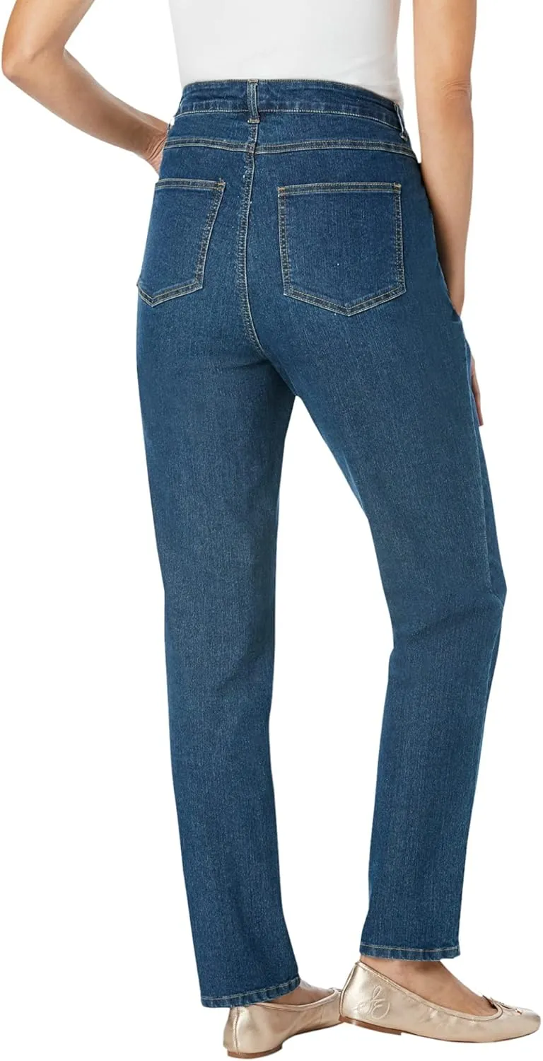 Woman Within Plus Size Straight-Leg Stretch Denim Jean