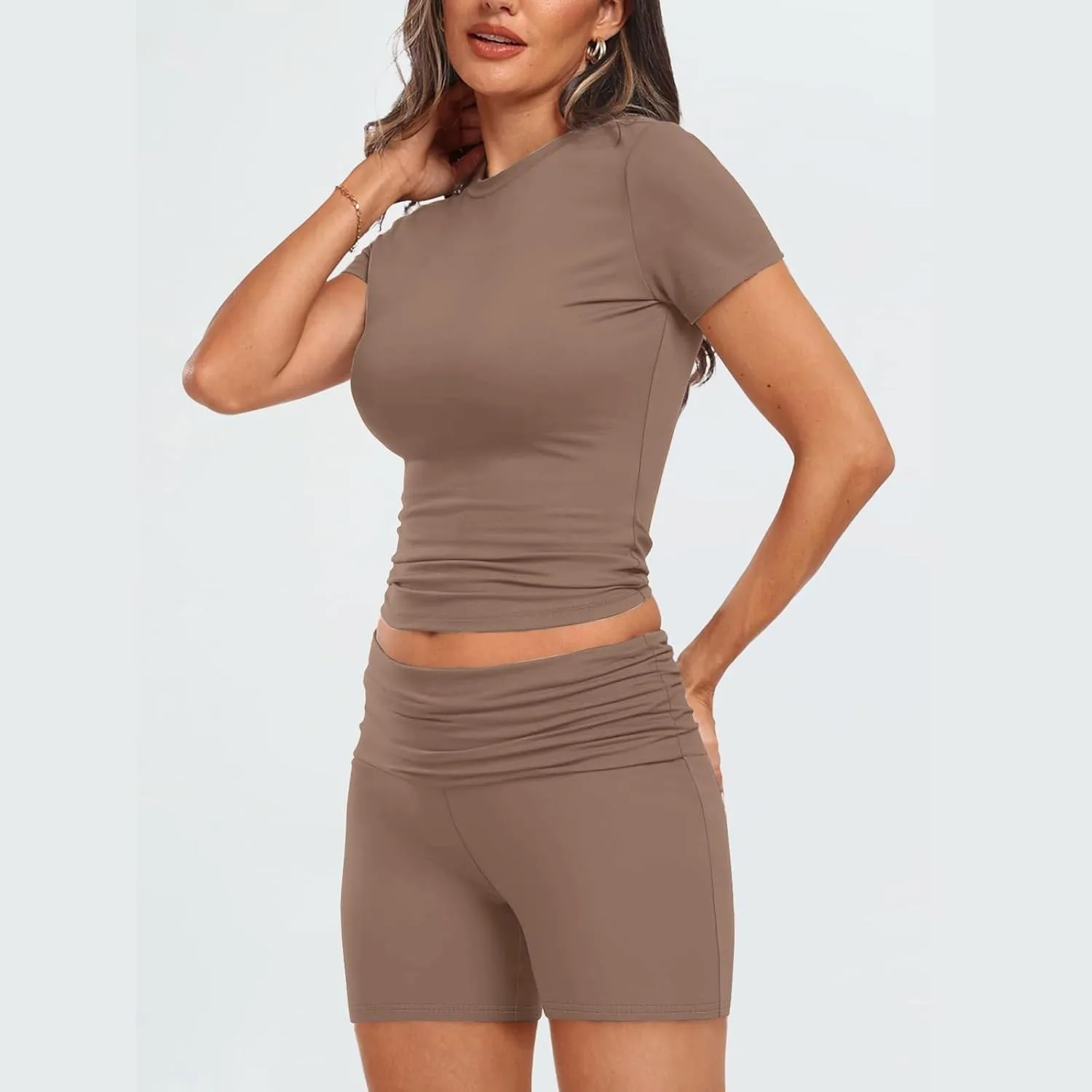 Womens 2 Piece Workout Sets Short Matching Lounge Sets Summer Clothes Going Out Gym Outfits