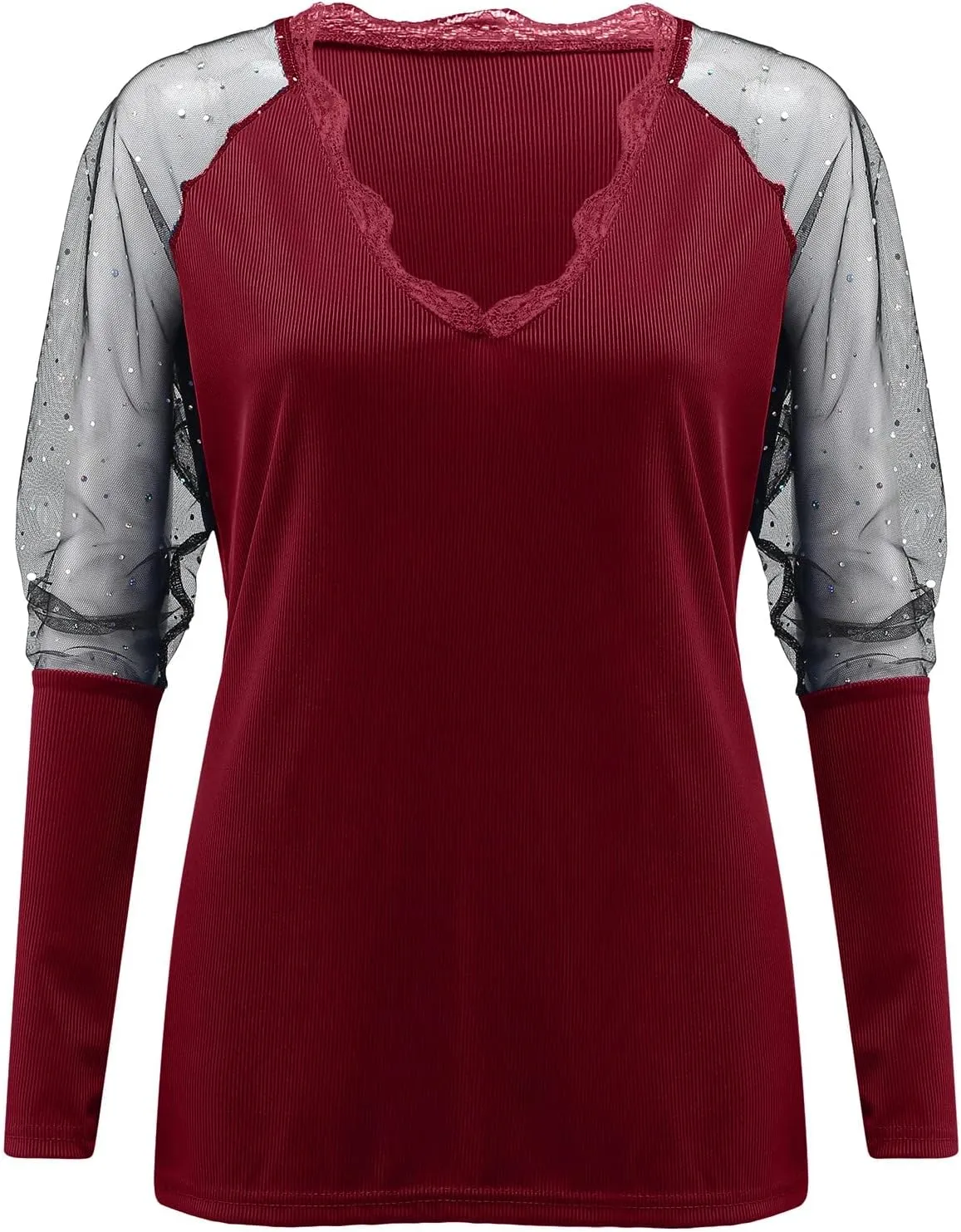 Womens Tunic Tops Sexy Criss-Cross Long Sleeve Blouse Lace Cut Out Cold Shoulder Tops Dressy Basic Shirts